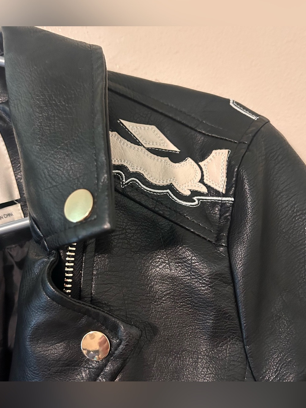 Stoosh Black Embellished Western Faux Leather Jacket - Picture 6 of 11
